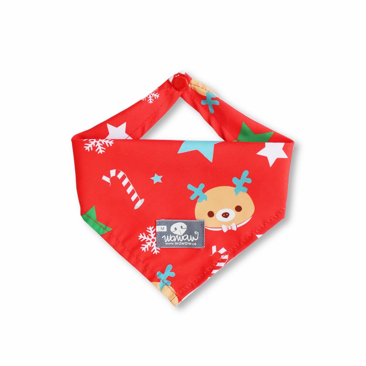 WAWAW - Pañoleta para perro talla S rojo reno Navidad Wawaw