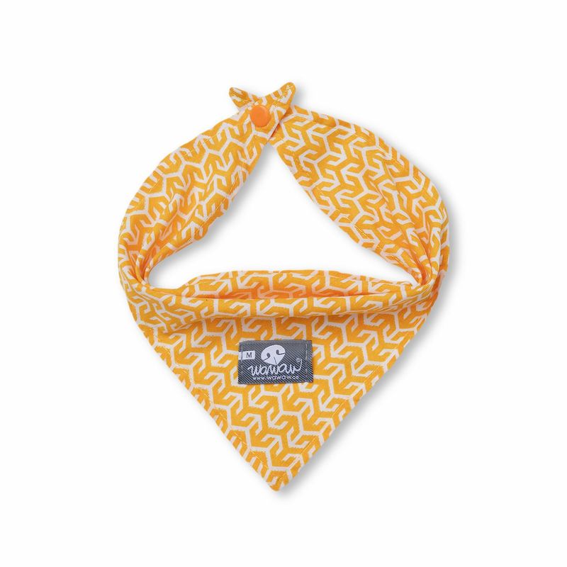 WAWAW - Pañoleta para perro talla XL blanca flechas amarillas Wawaw