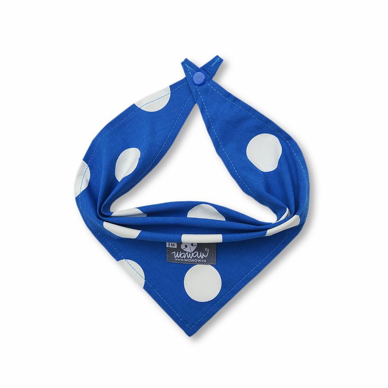 WAWAW - Pañoleta para perro talla S azul círculos blancos Wawaw