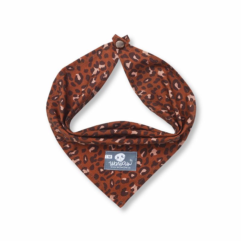 WAWAW - Pañoleta para perro talla XL animal print café Wawaw