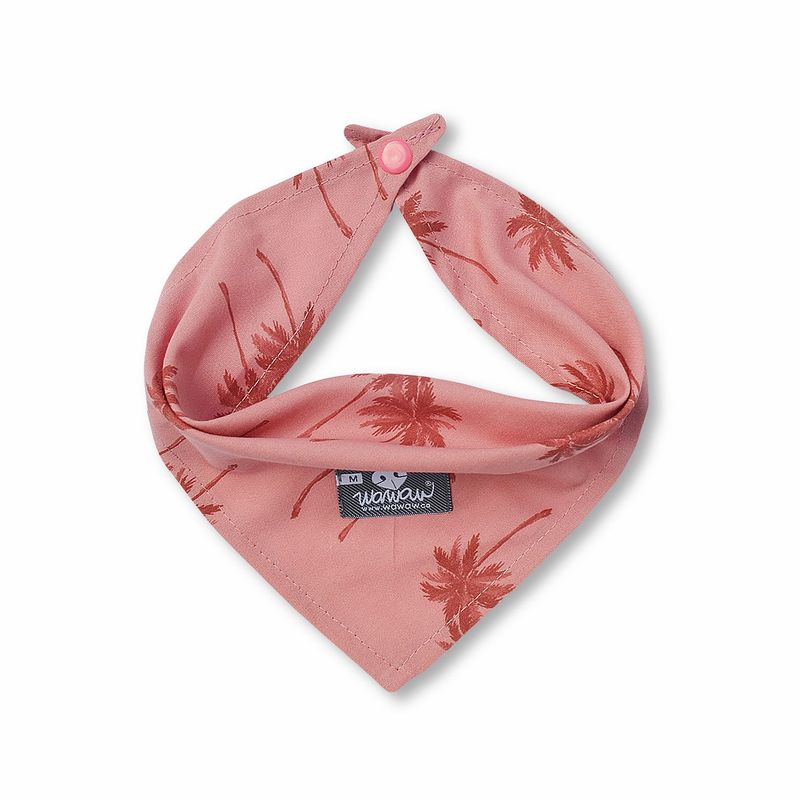 WAWAW - Pañoleta para perro talla XL rosa palmeras rosadas Wawaw
