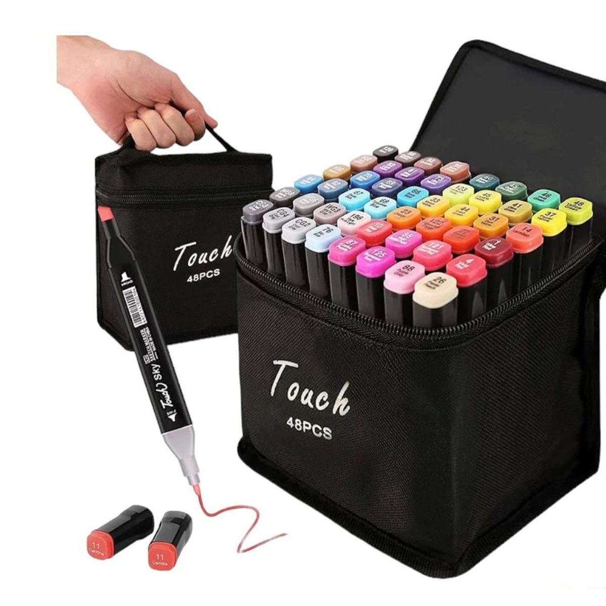 GENERICO - Marcadores Doble Punta Set 80 Unidades Estuche