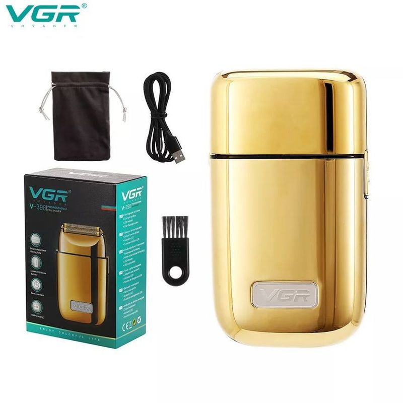 GENERICO - Maquina Afeitadora Electrica Recargable VDR VG-398 Dorada