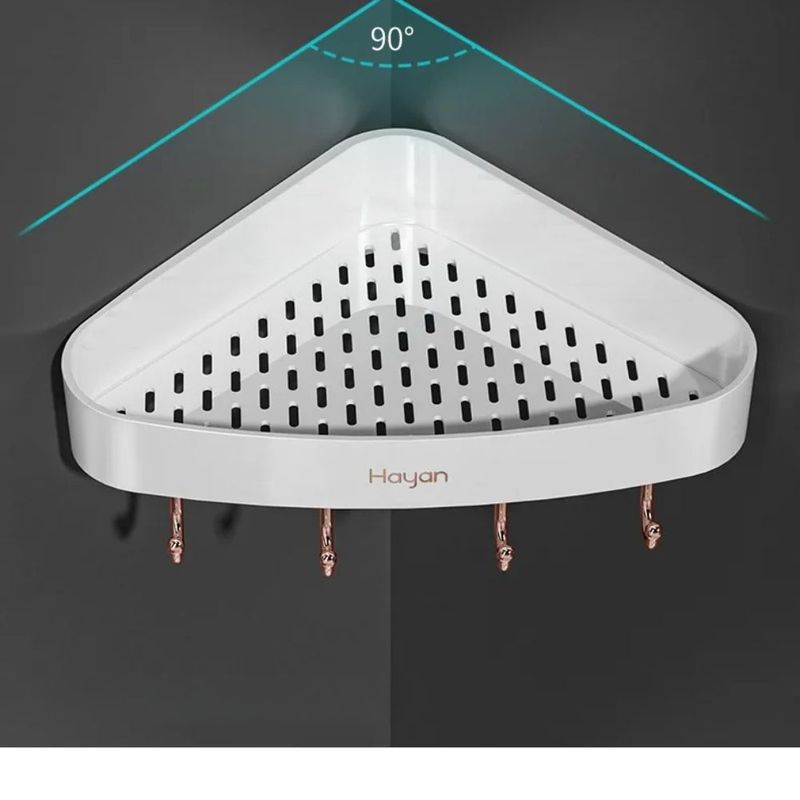GENERICO - Estante De Esquina Triangular Organizador De Baño Con Gancho
