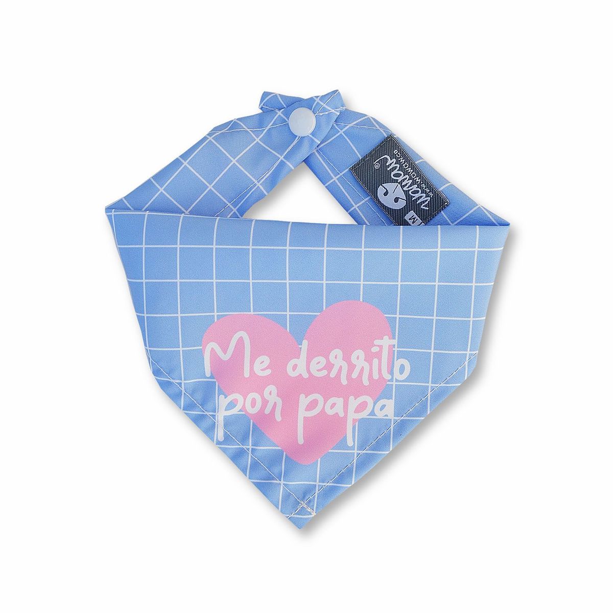 WAWAW - Pañoleta para perro talla S azul Me derrito por papá Wawaw