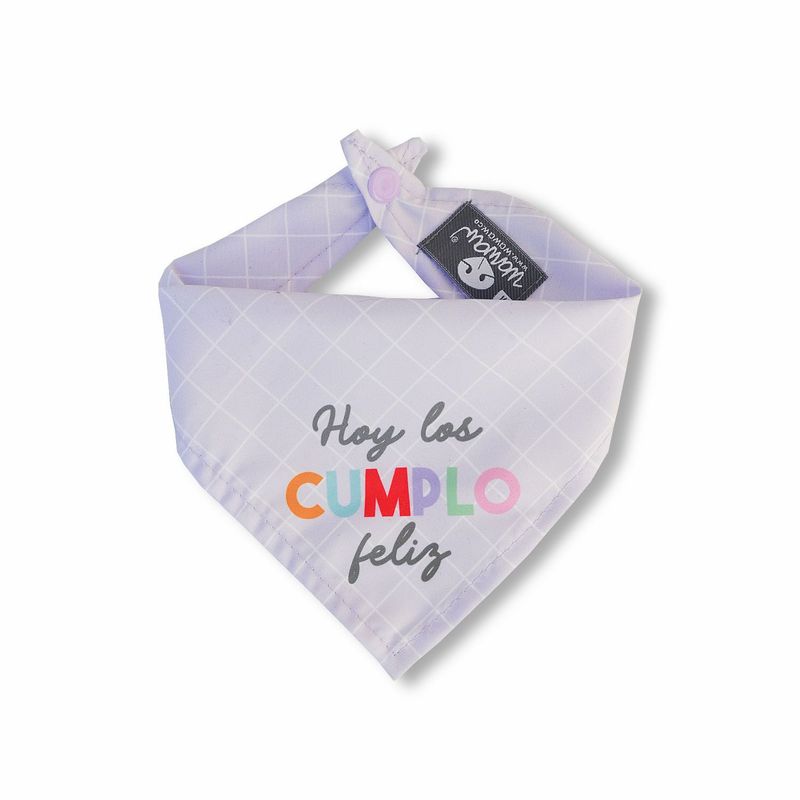 WAWAW - Pañoleta para perro talla M lila Hoy los cumplo feliz Wawaw