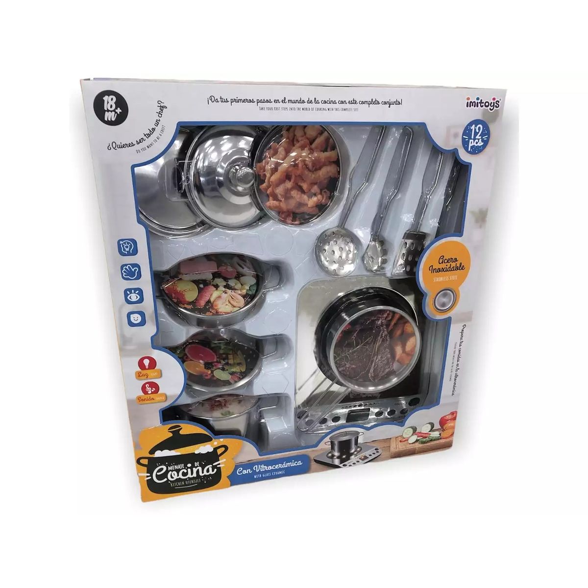 JUGANDO Y EDUCANDO - Set De Juego Utensilios De Cocina 9 Pcs Para Niños Y Niñas