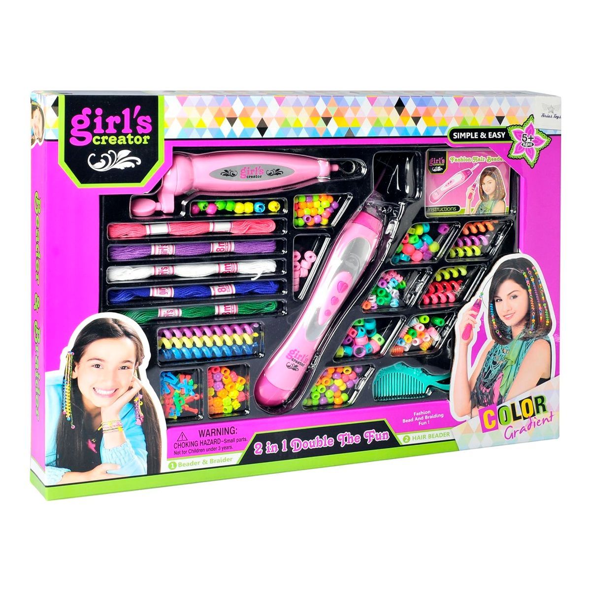 GENERICO - Kit Belleza X2 Accesorios Decoración Niñas Chaquiras Cabello