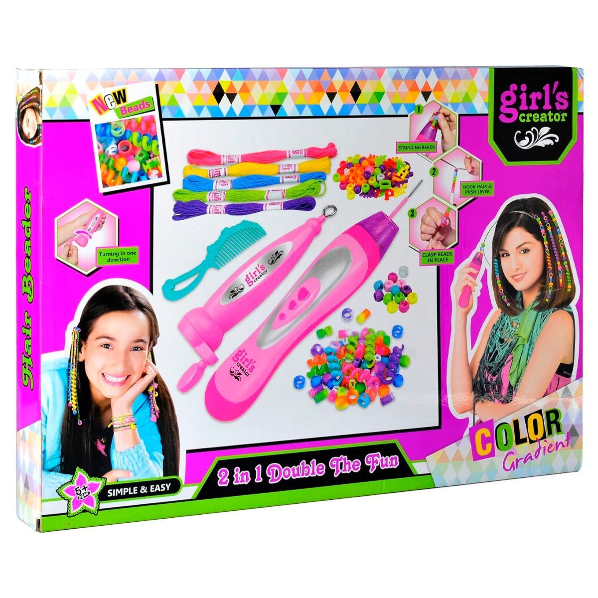 GENERICO - Kit Belleza X2 Accesorios Decoración Niñas Chaquiras Cabello