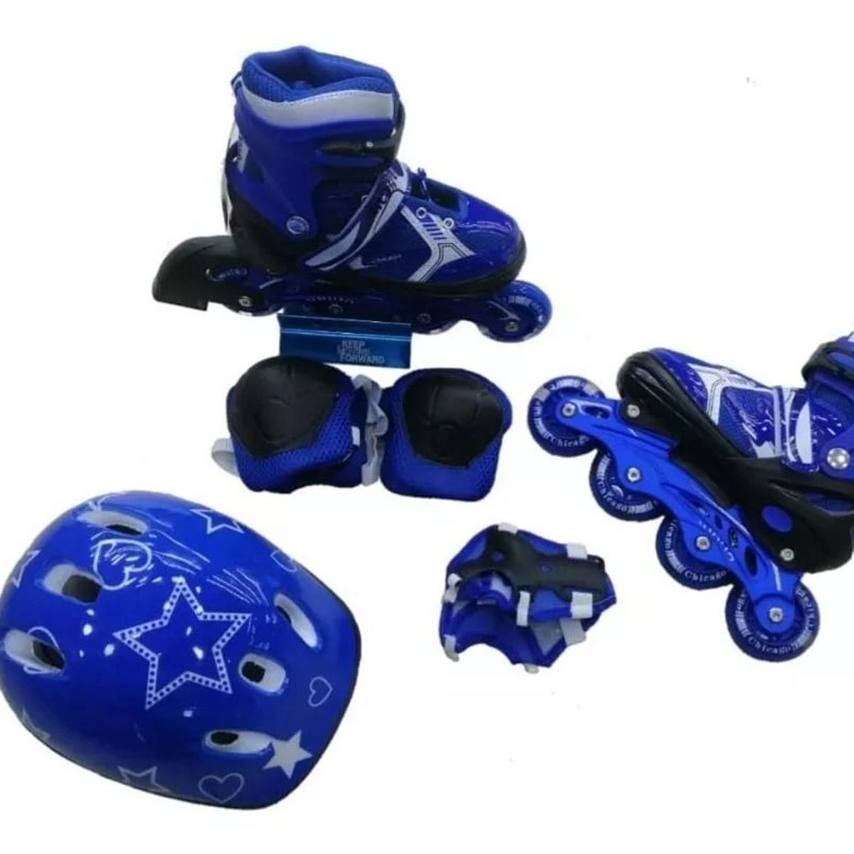 GENERICO - Patines En Línea +Kit De Protección Ajusta 3 Tallas (35-38)