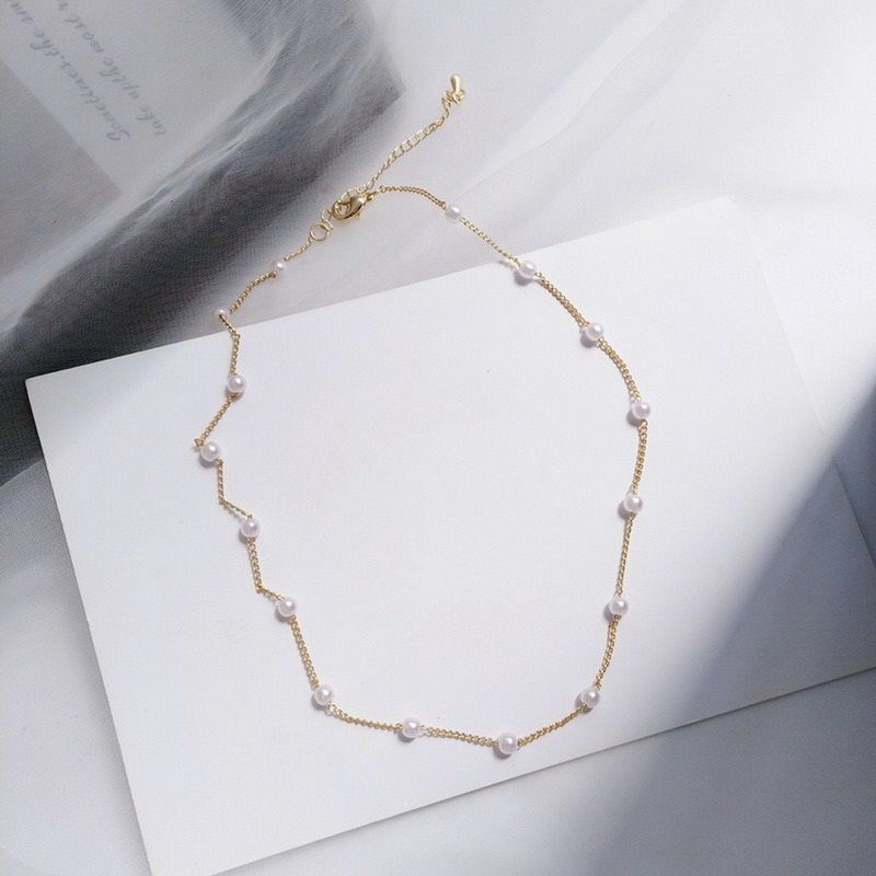 GENERICO - Cadena Collar Gargantilla Para Mujer Perlas Moda