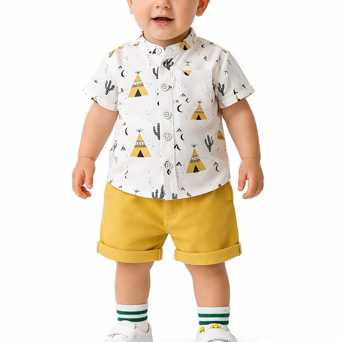 LUSOLSI - Prendas Ropa  niños conjuntos de vestir camisa y pantalones cortos