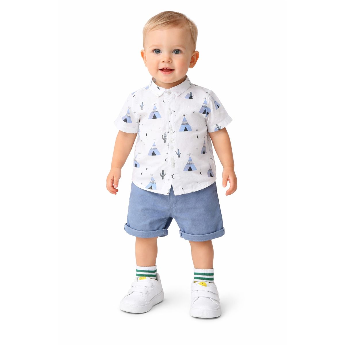 LUSOLSI - Prendas Ropa  niños conjuntos de vestir camisa y pantalones cortos