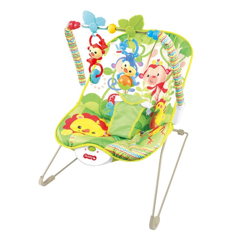 JUGANDO Y EDUCANDO - Silla Para Bebe Verde Con Vibración Estimulación Temprana