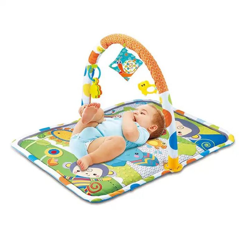 JUGANDO Y EDUCANDO - Gimnasio Portatil Para Bebe Animales Verde