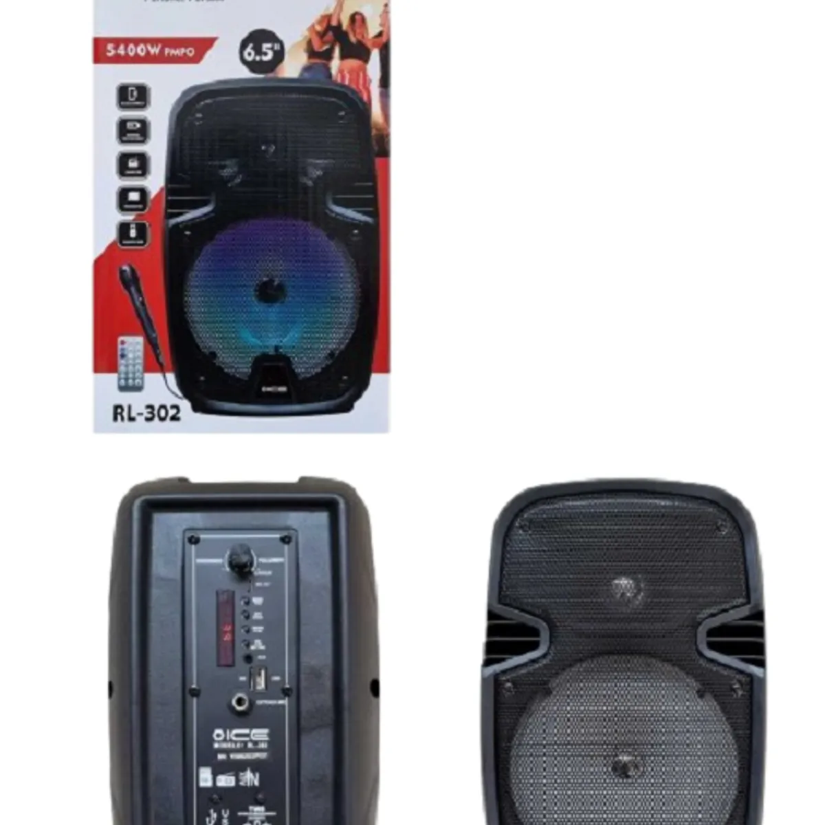 GENERICO - Cabina Sonido Recargable Bluetooth 3600 W Micrófono Control