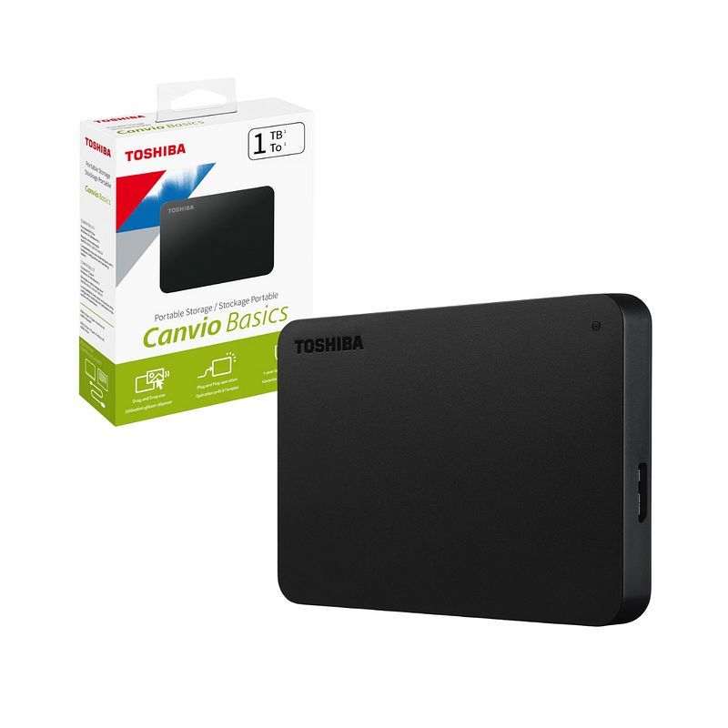 TOSHIBA - Disco Duro Externo Toshiba 1TB Canvio Basics USB 3.0