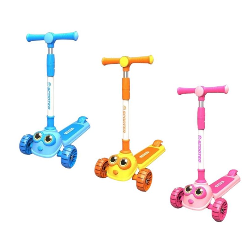 GENERICO - Patineta Scooter Monopatín Rosa Luces Para Niños 2 A 8 Años