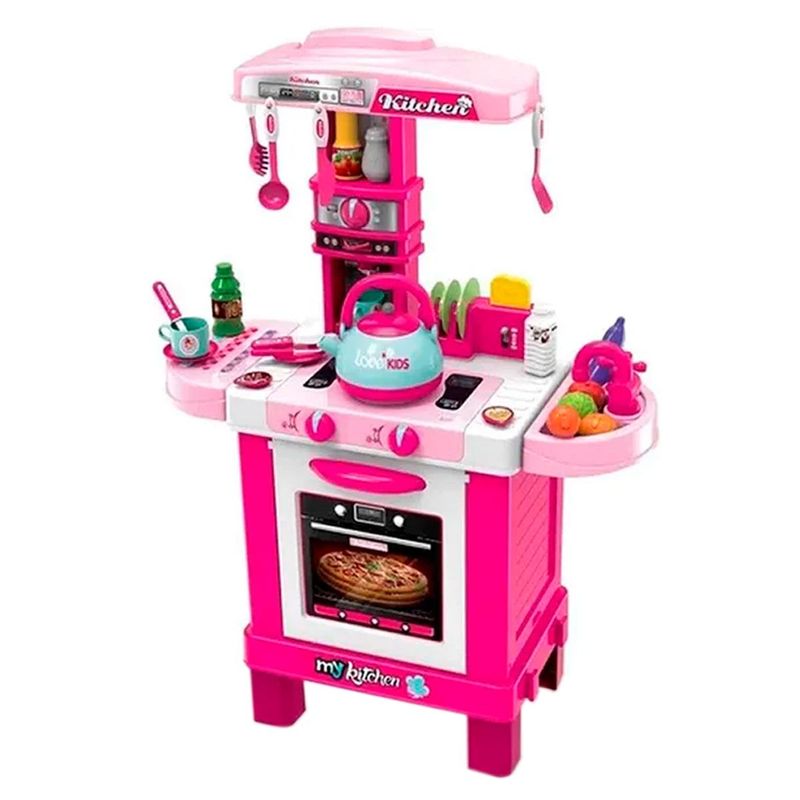 GENERICO - Cocina Chef Grande Para Niñas 54x87cm Accesorios Rosa 939