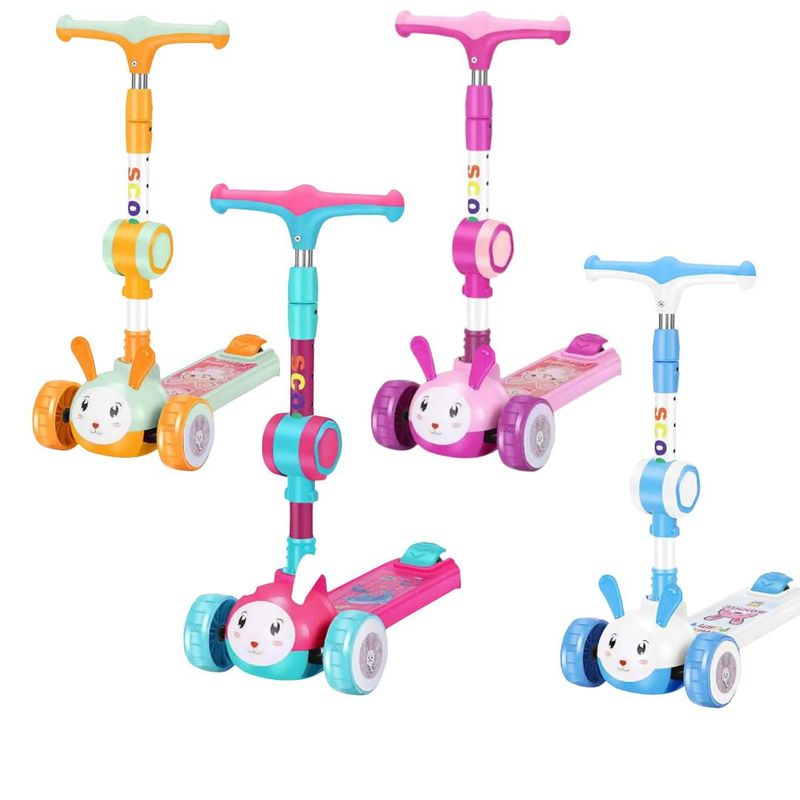 GENERICO - Patineta Scooter Monopatín Naranja Luces Niños 2 A 8 Años