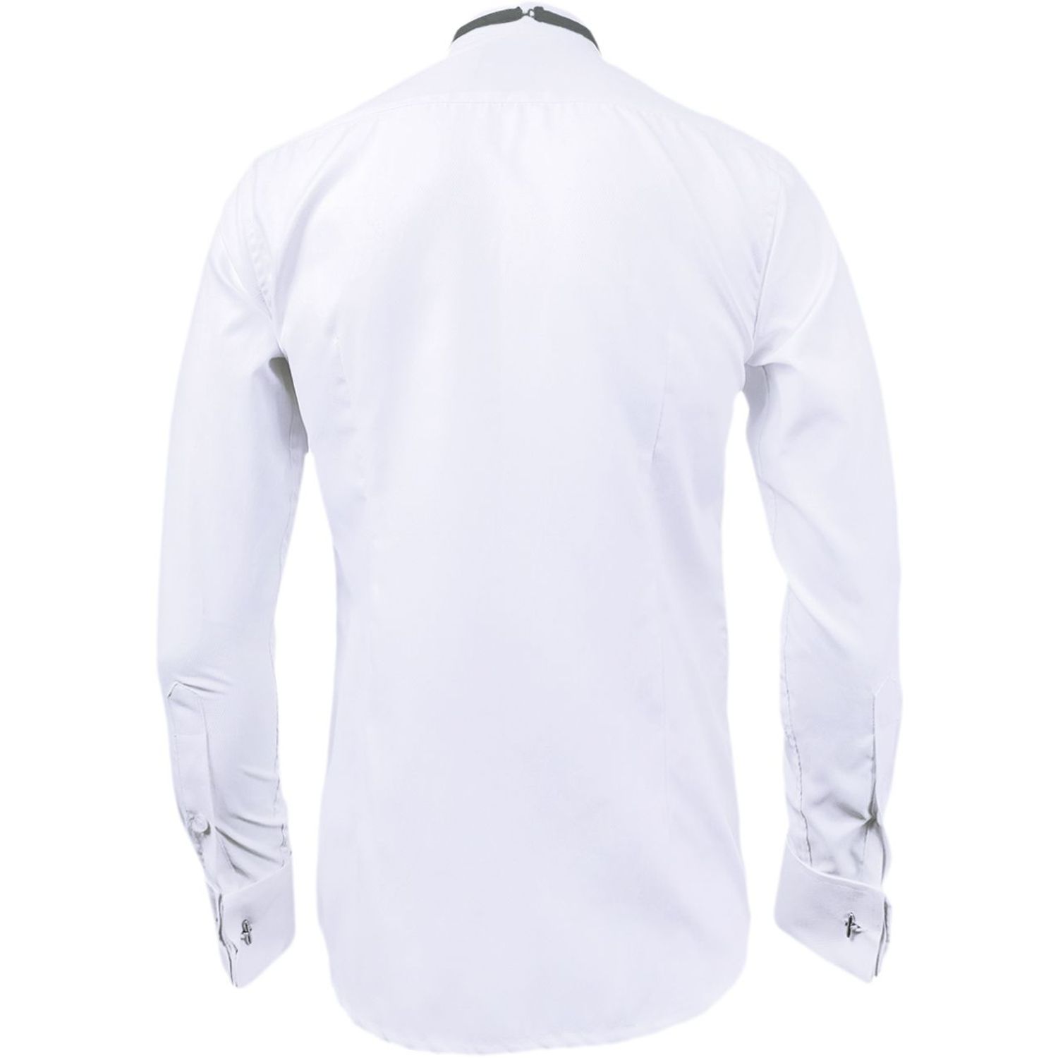 Blusa Camisera Blanca De Jacquard Cierres Metálicos