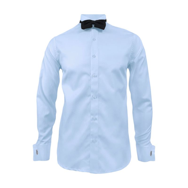 SON DOS - Camisa smoking azul claro puño mancornas manga larga hombre