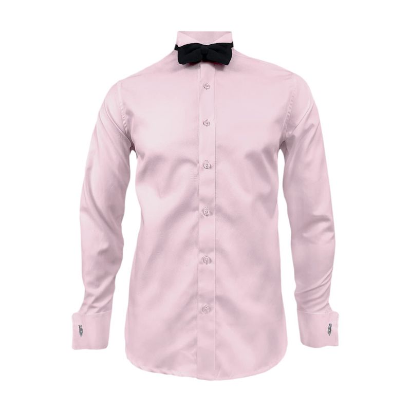 SON DOS - Camisa smoking rosada mancornas también en tallas grandes
