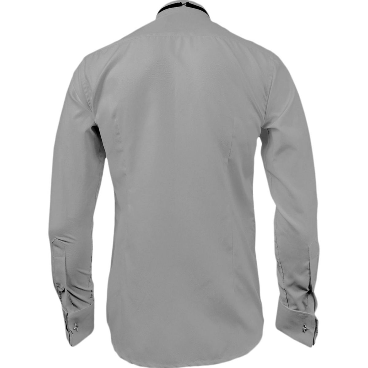 SON DOS - Camisa smoking cuello pajarito gris claro manga larga hombre