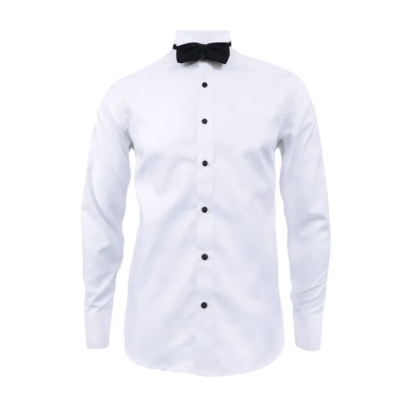 SON DOS - Camisa smoking blanca también en tallas grandes para hombre 