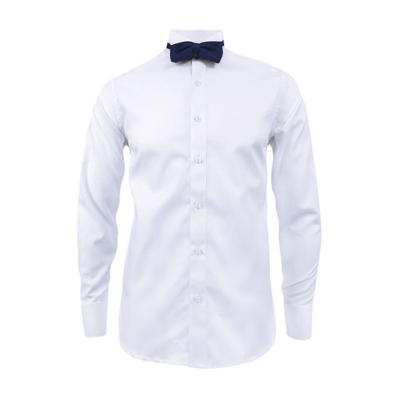SON DOS - Camisa smoking blanca puño clásico manga larga para hombre