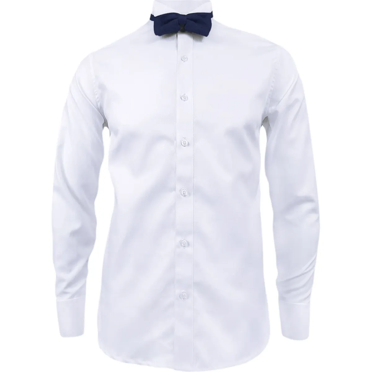 SON DOS - Camisa smoking blanca puño clásico manga larga para hombre