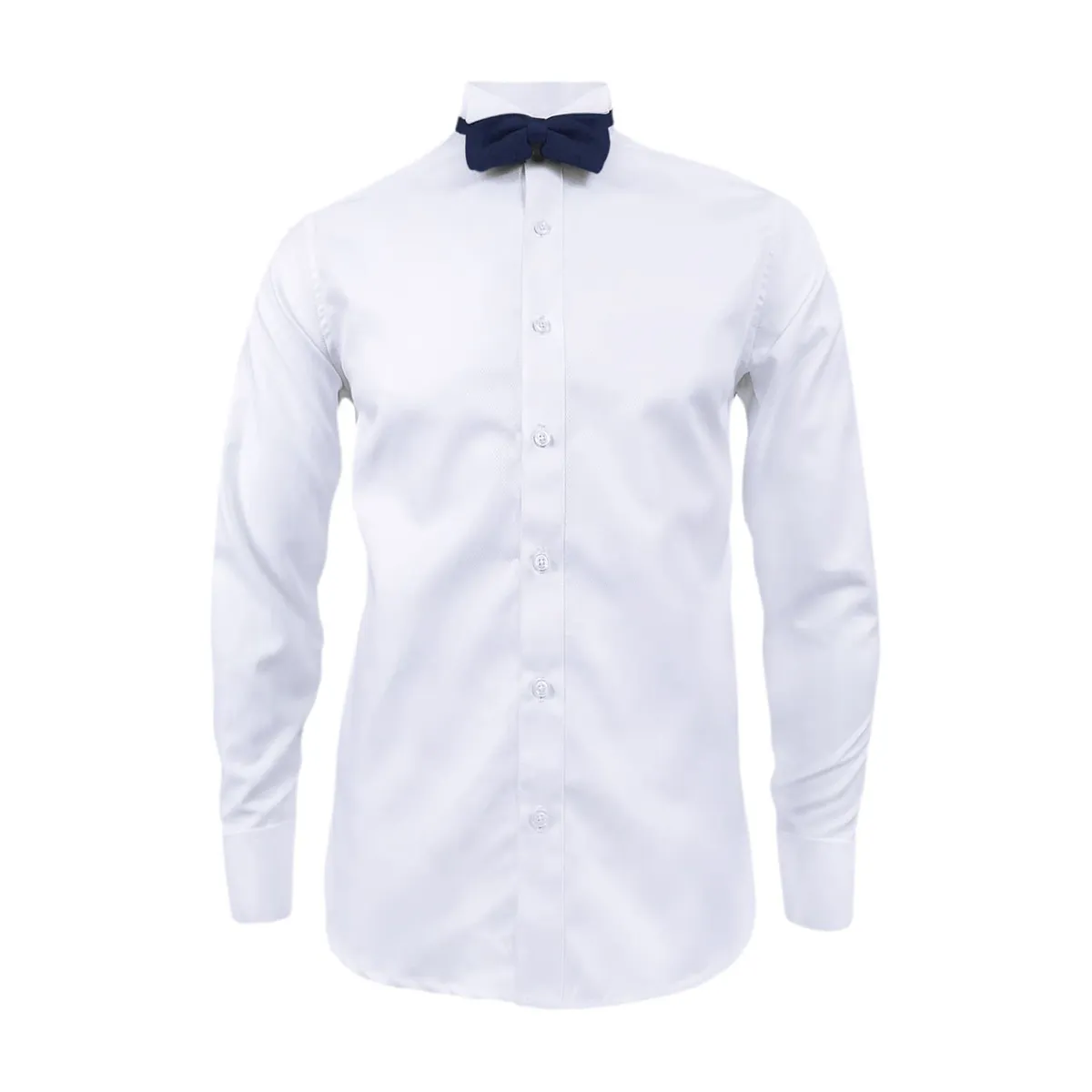 SON DOS - Camisa smoking blanca puño clásico manga larga para hombre