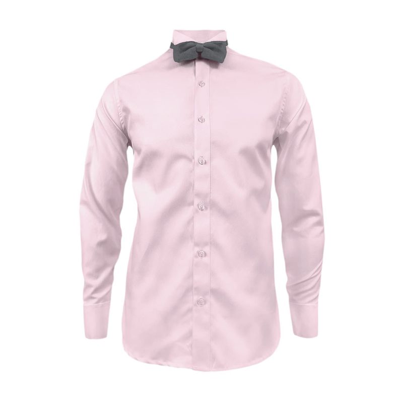 SON DOS - Camisa smoking rosada puño clásico manga larga hombre