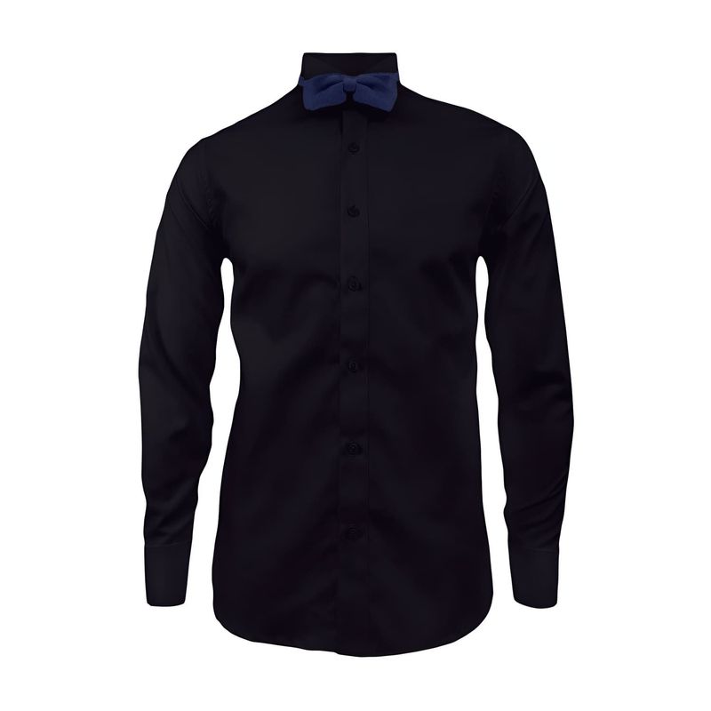 SON DOS - Camisa smoking negra también en tallas grandes para hombre