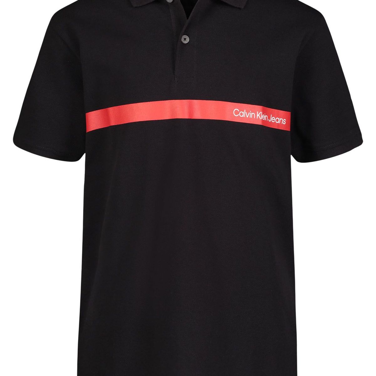 CALVIN KLEIN - Polo Con Logo Negro Para Niño Calvin Klein