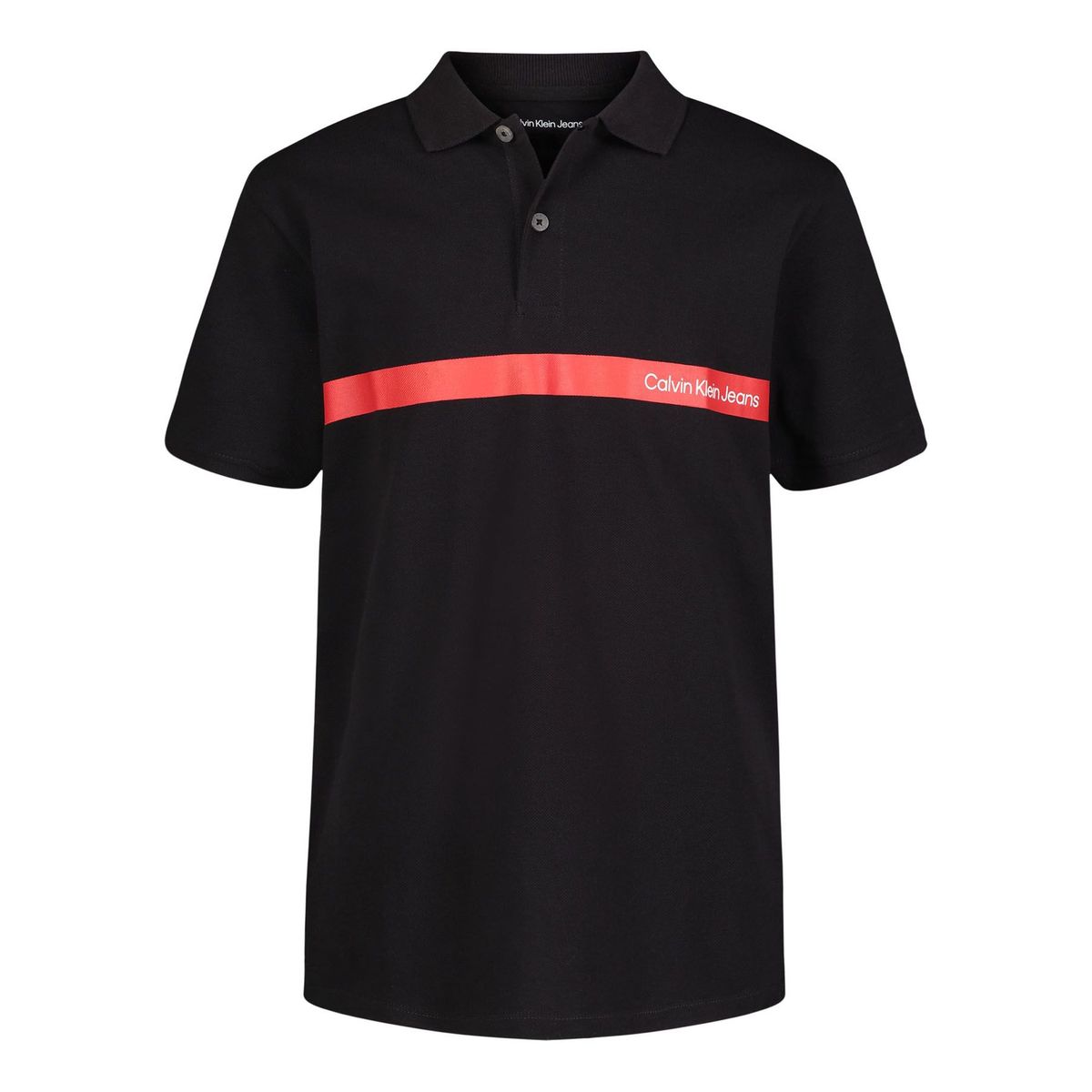 CALVIN KLEIN - Polo Con Logo Negro Para Niño Calvin Klein