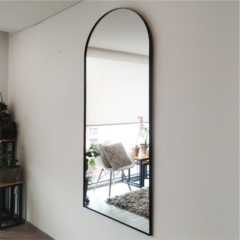 ALIK DISEÑO - Espejo De Piso Cuerpo Entero Marco Metálico Negro 70x170cm
