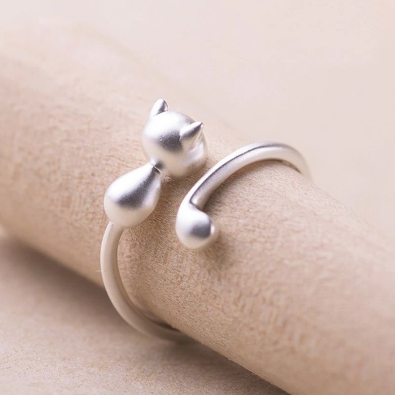GENERICO - Anillo Gato Moderno Ajustable Delgado Mujer Moda_.