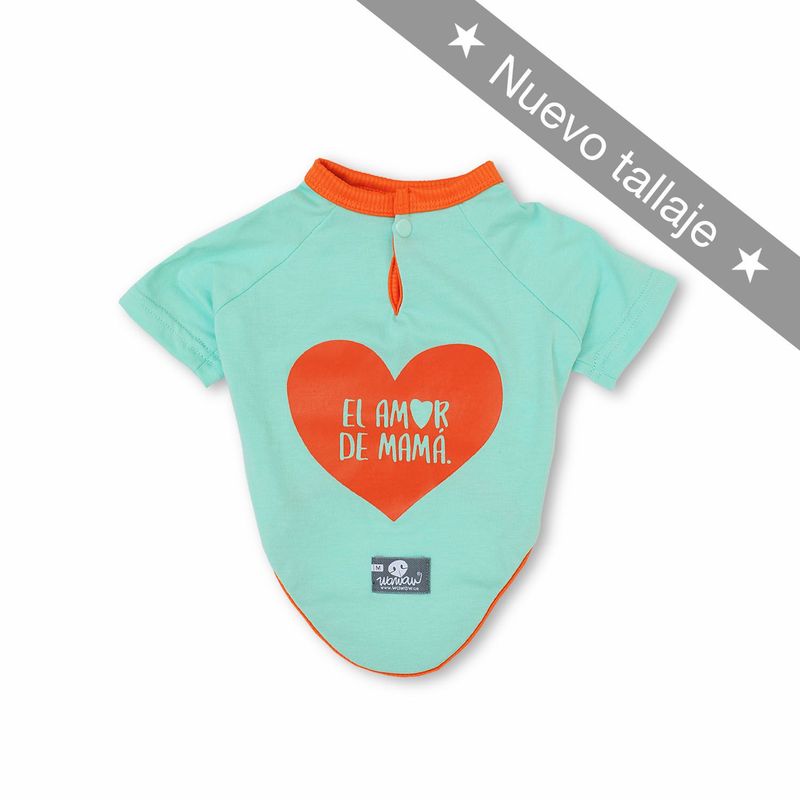 WAWAW - Camiseta para perro  talla S menta amor de mamá Wawaw