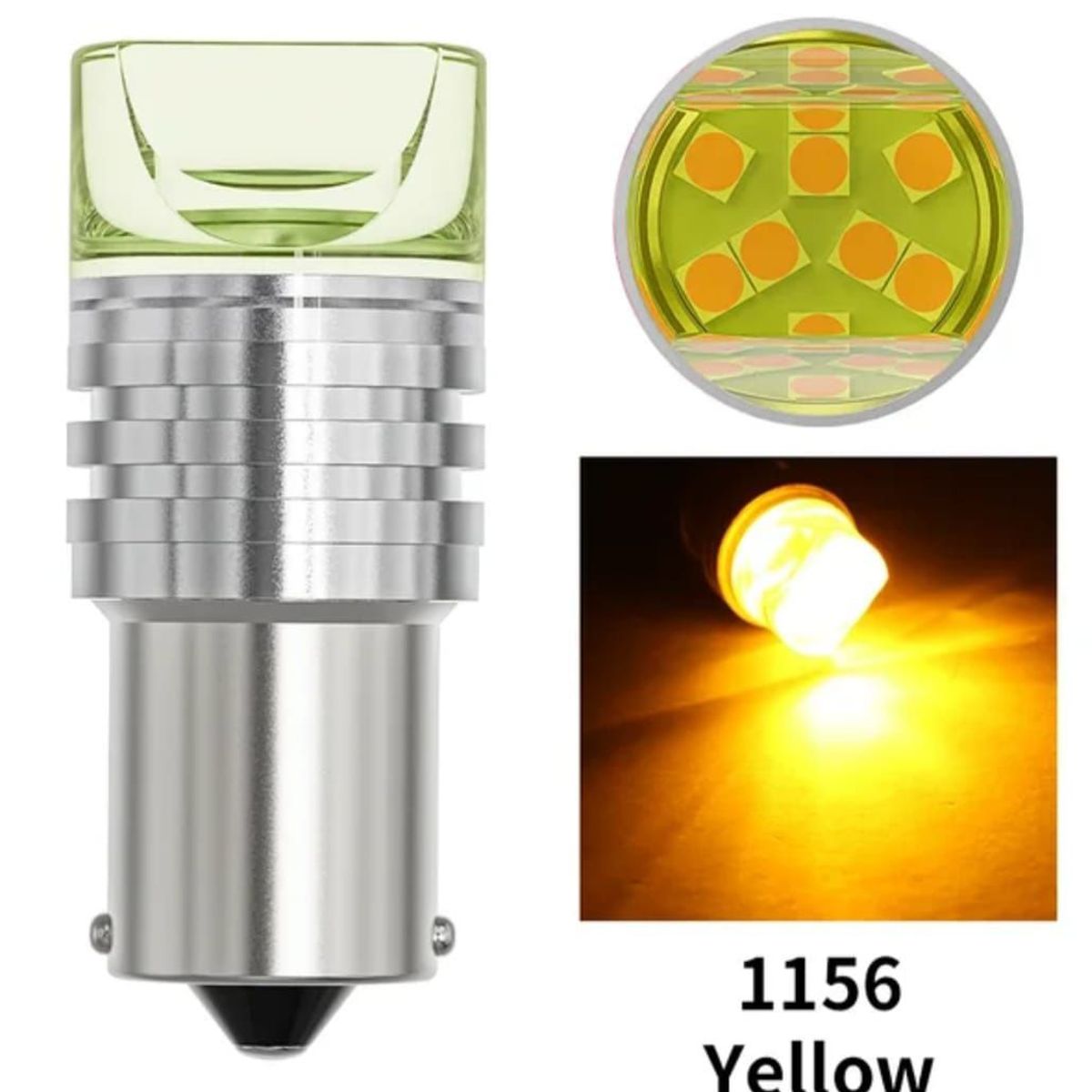 UNIVERSAL - Par bombillos 3D led 1156 direccional naranja strober carro