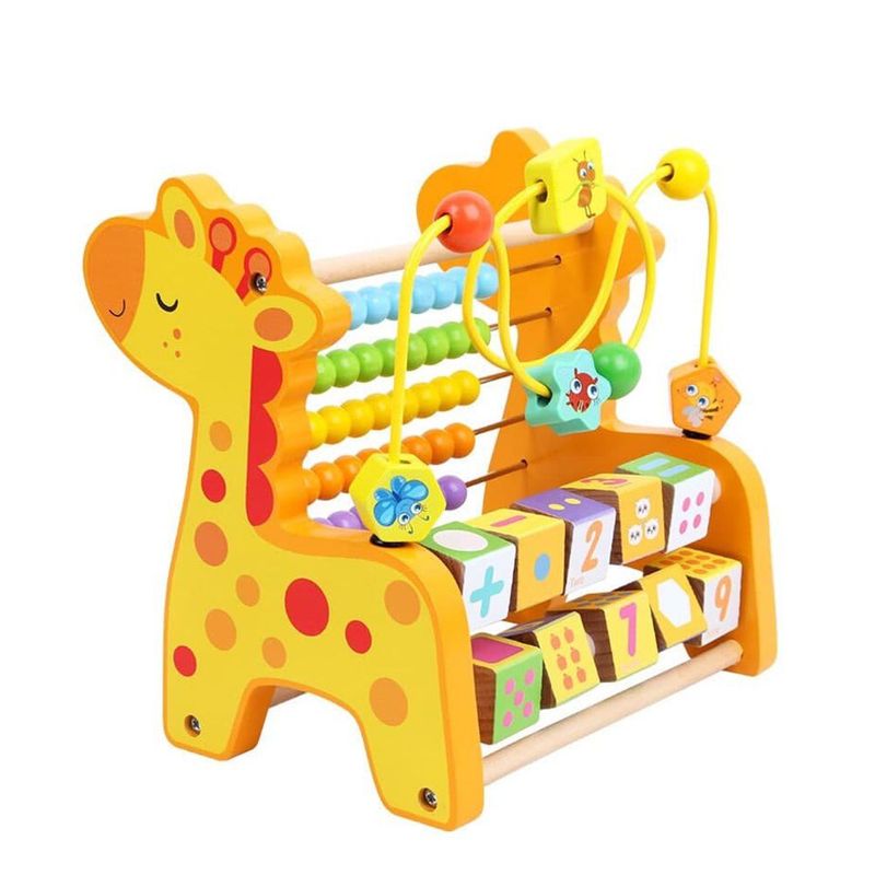 IKSA - Juguete Montessori Ábaco de Madera en Forma de Jirafa