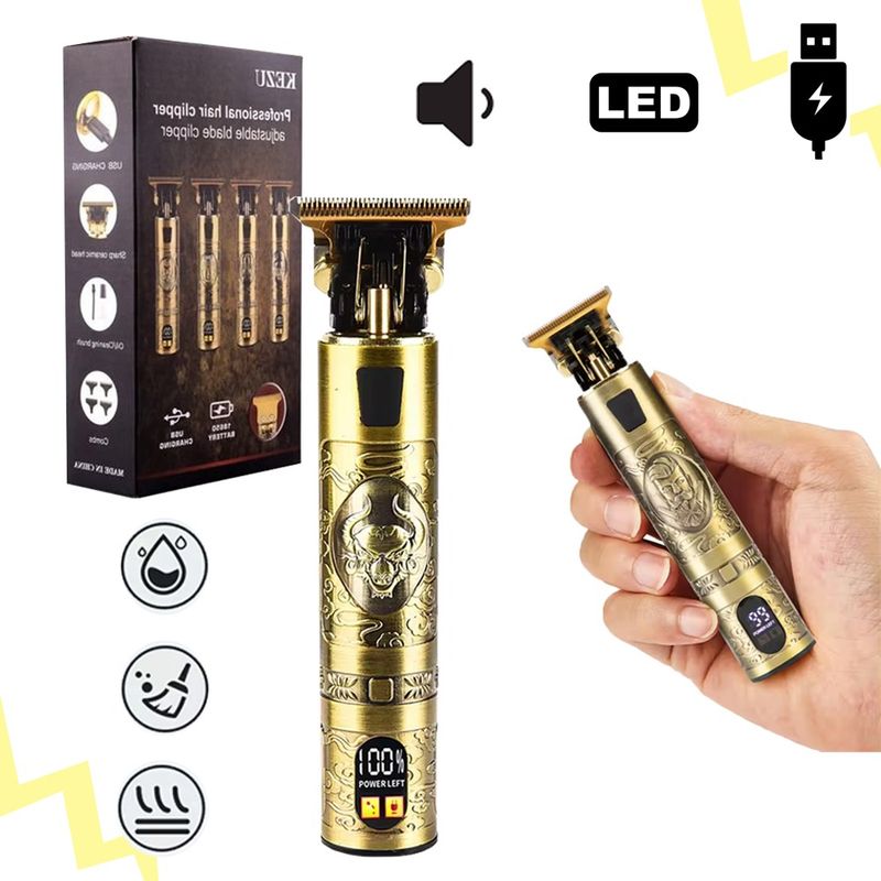 GENERICO - Máquina Cortar Pelo Profesional - Inalámbrico Carga USB-LED Pantalla