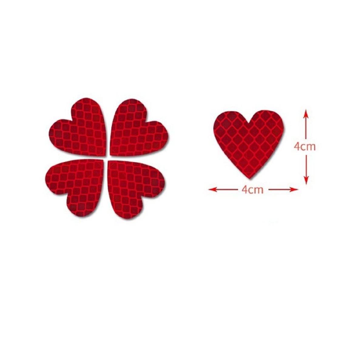 GENERICO - Sticker Reflectivo Para Carro Moto 12 Corazones