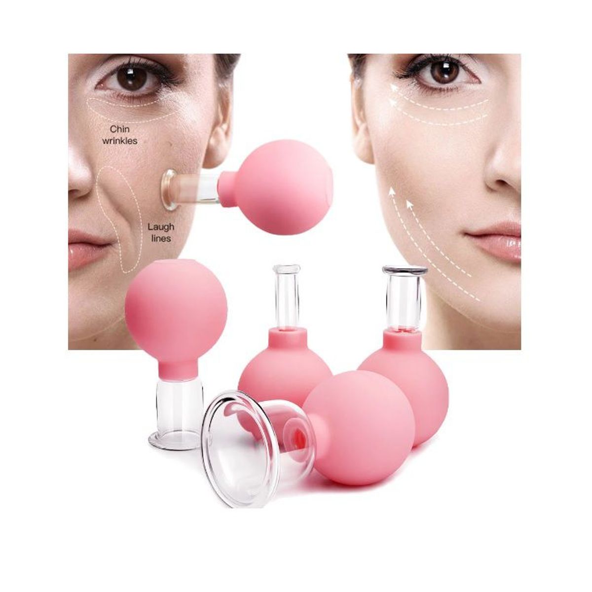 GENERICO - Ventosa Cristal Masaje Facial Antiarrugas Anticelulitis Pro