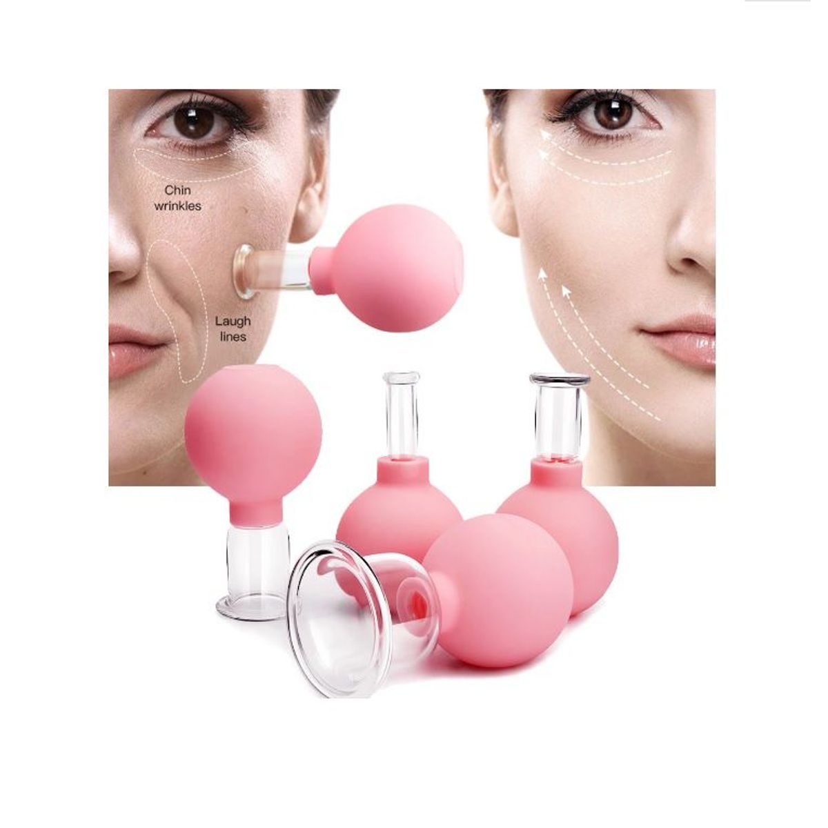 GENERICO - Ventosa Cristal Masaje Facial Antiarrugas Anticelulitis Pro