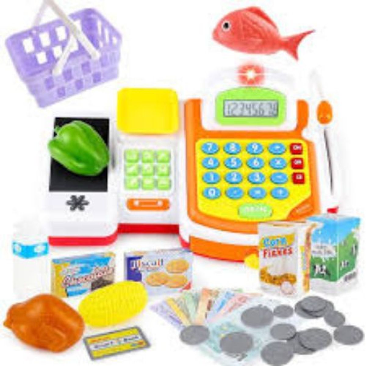 GENERICO - Caja registradora con micrófono y accesorios.