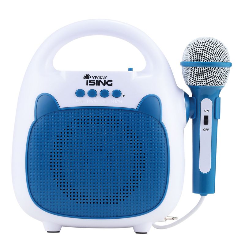 VIVITAR - Parlante Karaoke Vivitar Bluetooth Luz LED 12 hrs Azul Microfono
