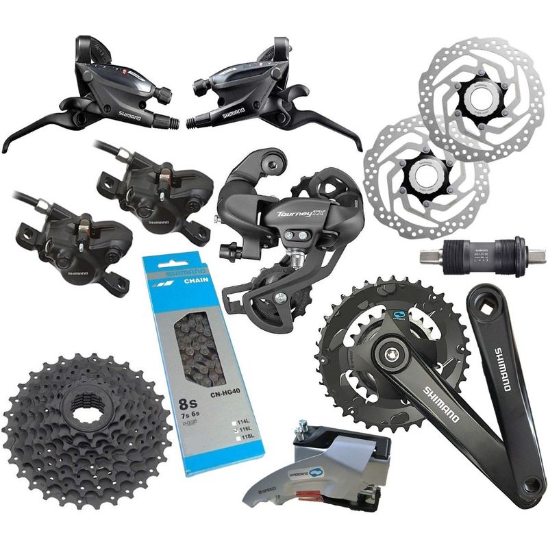 SHIMANO - Grupo Biplato Shimano Hidráulico 8v Bicicleta Mtb Oferta 2x8