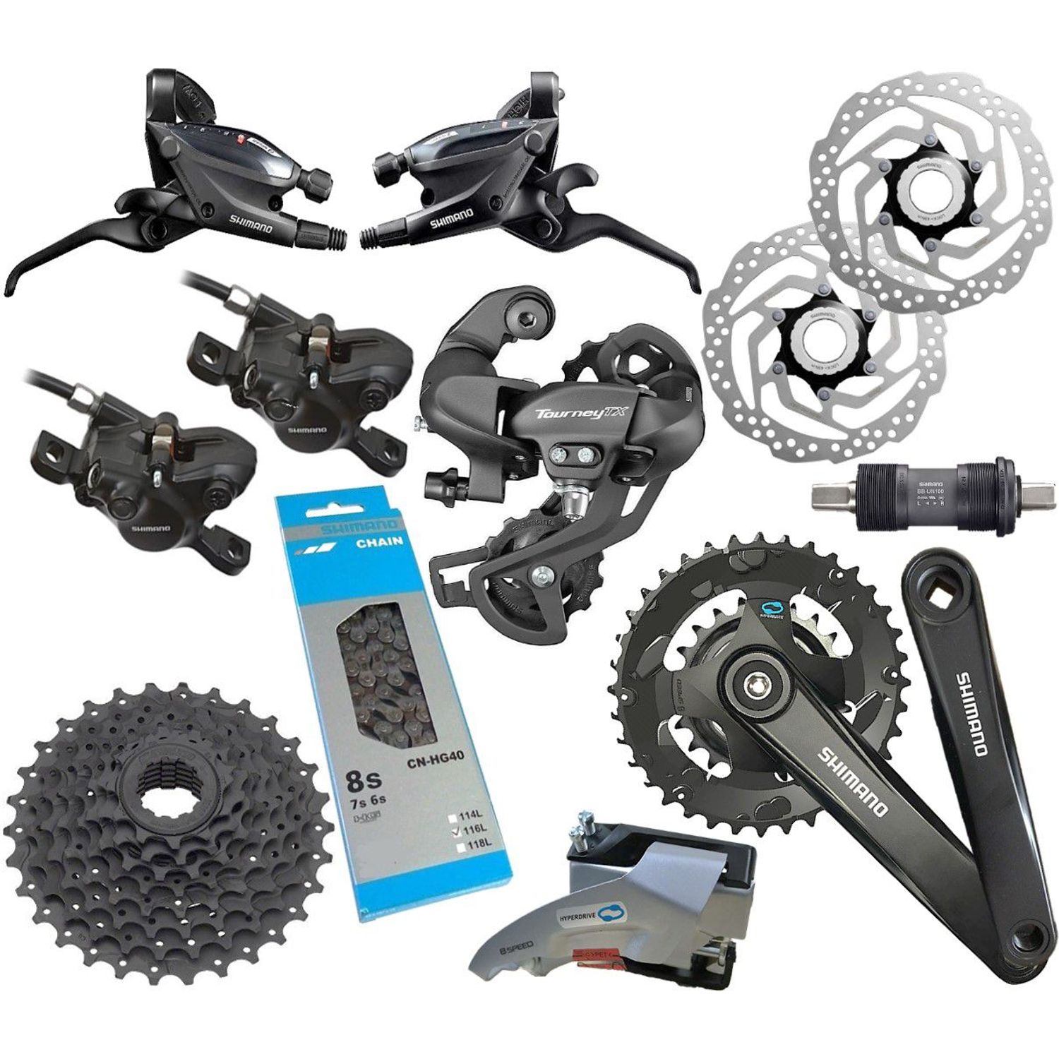 Crankset Biplato Shimano Ruta Velocidades Biplato Shimano Grupo