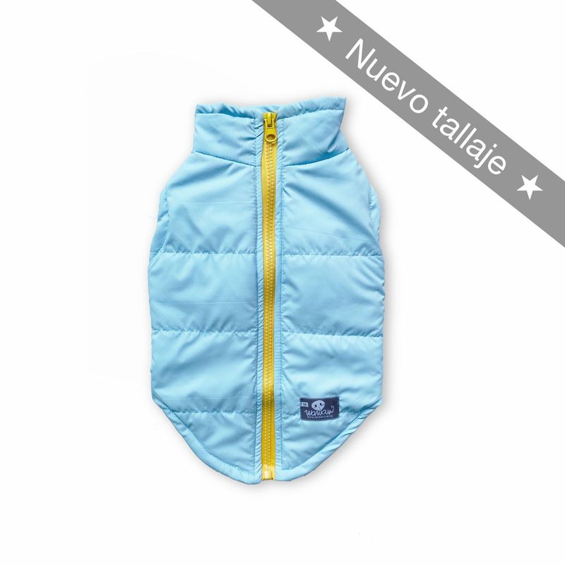 WAWAW - Chaleco para perro  talla M celeste cremallera Wawaw